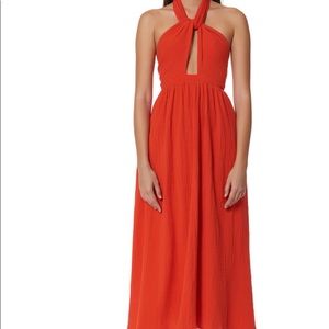 Mara Hoffman Red Twist Front Halter Dress XS